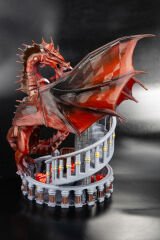 Kırmızı Dragon Figürlü Merdiven FRP Zar Kulesi ( Zar Seti Hediyeli )