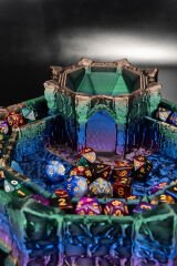 Çok Renkli Kendinden Kuleli FRP Zar Tepsisi ( Zar Seti Hediyeli )