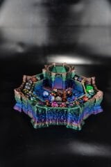 Çok Renkli Kendinden Kuleli FRP Zar Tepsisi ( Zar Seti Hediyeli )