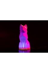 Rgb ledli Lowpoly Kedi Masa ve Gece Lambası