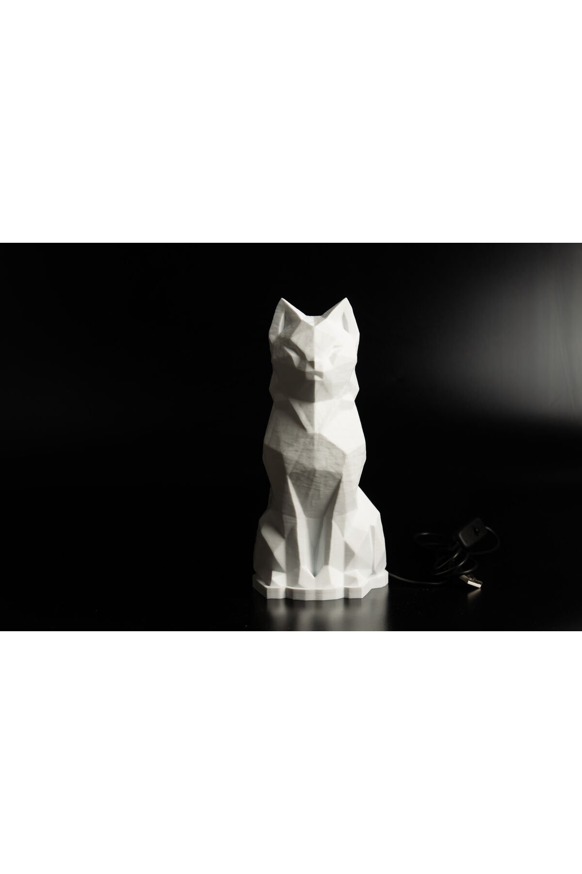 Rgb ledli Lowpoly Kedi Masa ve Gece Lambası